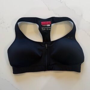 Under Armour Black Front-Zip Racerback Sports Bra